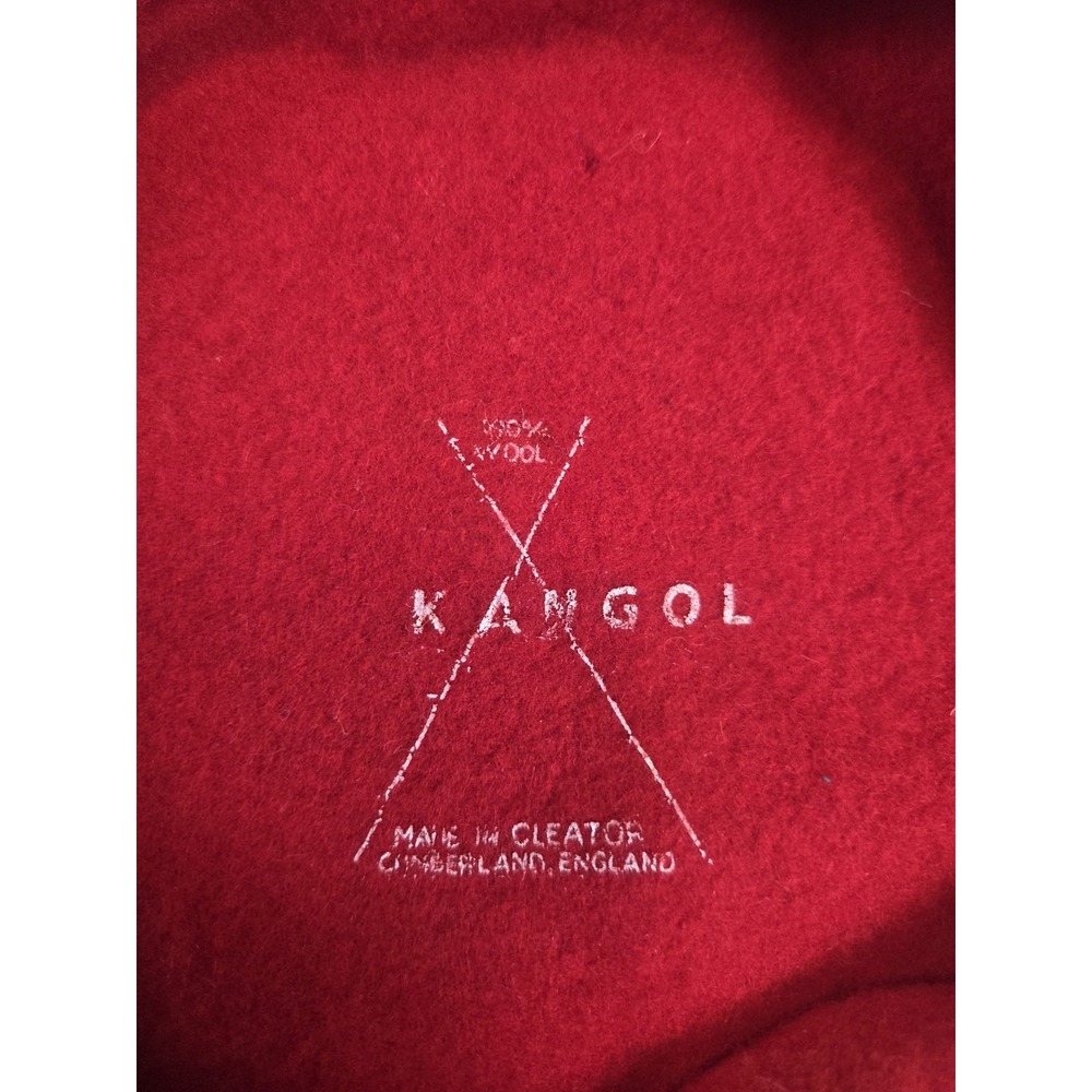 Vintage KANGOL 100% Wool Bright Red Beret Classic Britain - Picture 3 of 5